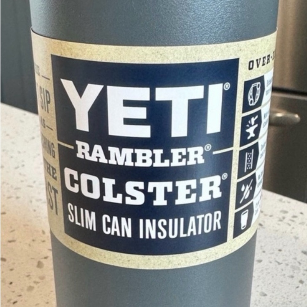 Yeti Slim Can Insulator - Charcoal Gray
